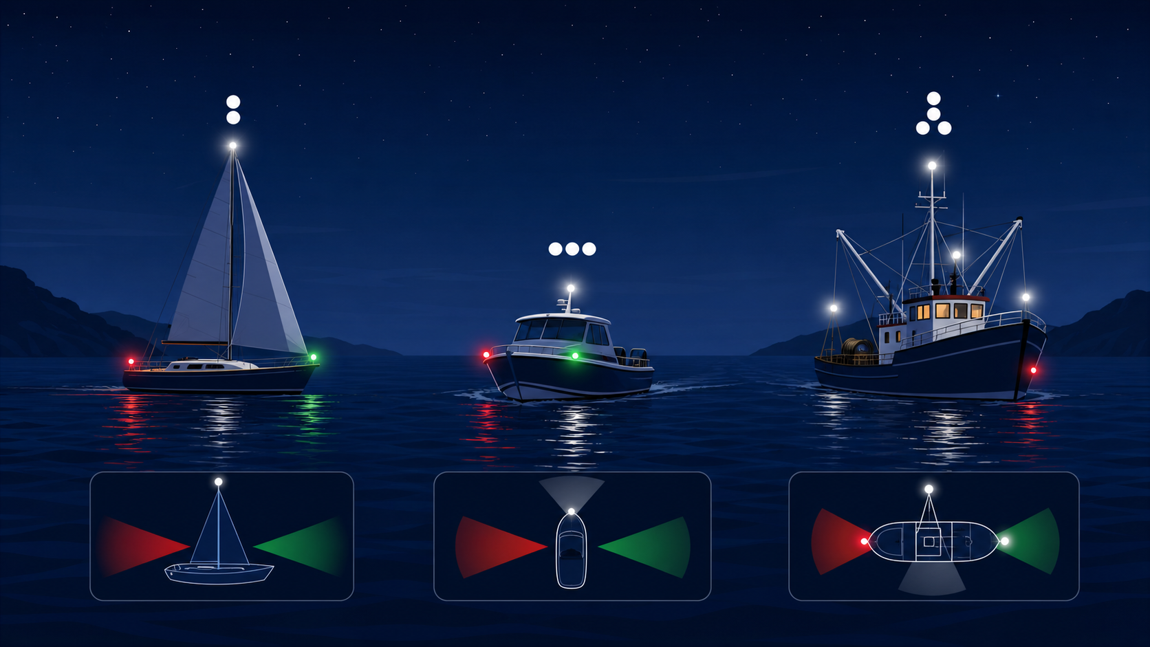 Navigacijska svetila jadrnice na jadra – NavtiQ